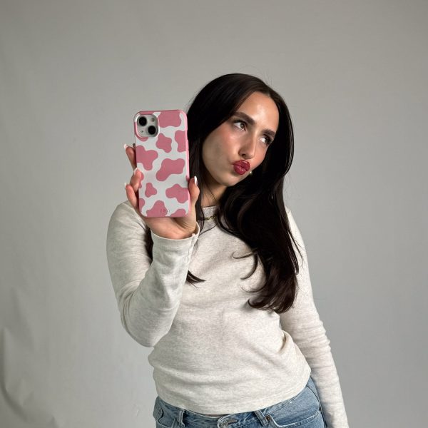 Bubblegum Pink Cow iPhone 13 Mini Case Online Sale