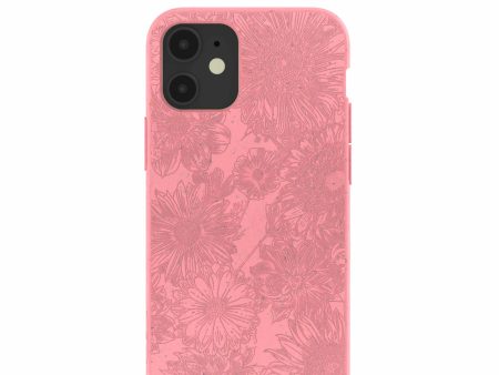 Bubblegum Pink Flora iPhone 12 Mini Case Cheap