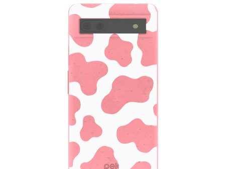 Bubblegum Pink Cow Google Pixel 6a Case Hot on Sale