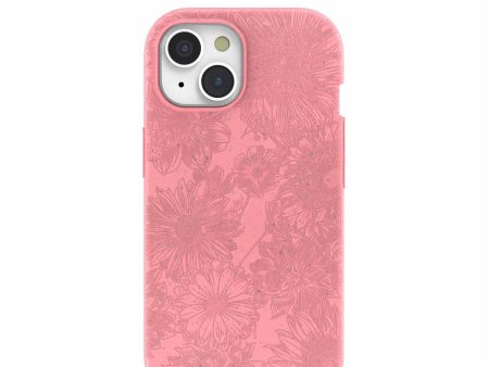 Bubblegum Pink Flora iPhone 15 Case For Cheap