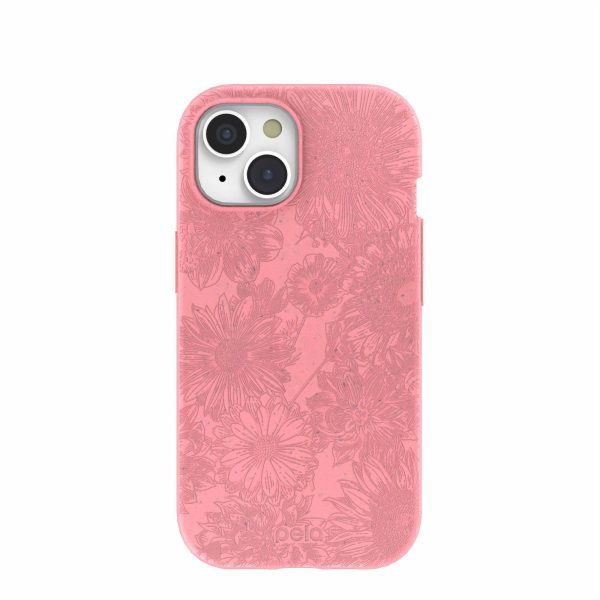 Bubblegum Pink Flora iPhone 15 Case For Cheap