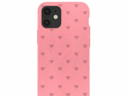 Bubblegum Pink Hearts iPhone 12 Mini Case Online now