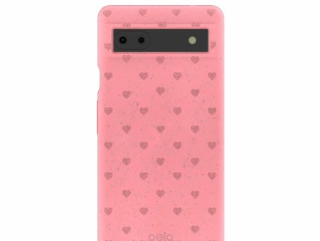 Bubblegum Pink Hearts Google Pixel 6a Case Fashion