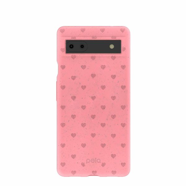 Bubblegum Pink Hearts Google Pixel 6a Case Fashion