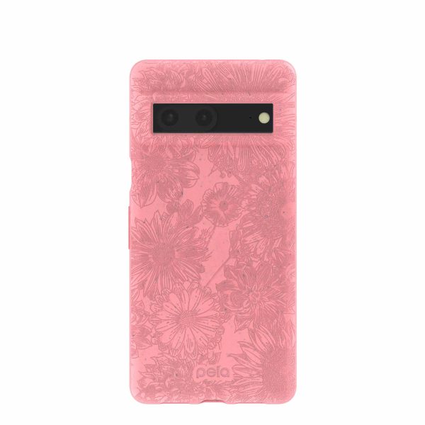 Bubblegum Pink Flora Google Pixel 7 Case Online