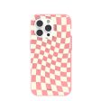 Bubblegum Pink Warped Checkers iPhone 14 Pro Case Online