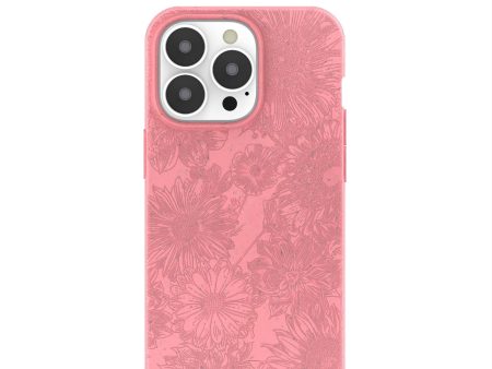 Bubblegum Pink Flora iPhone 13 Pro Case For Cheap