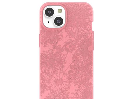 Bubblegum Pink Flora iPhone 14 Case Cheap