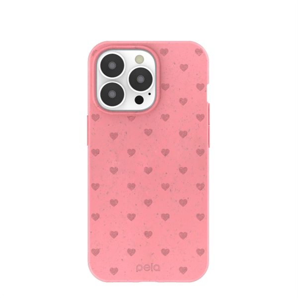 Bubblegum Pink Hearts iPhone 13 Pro Case For Discount