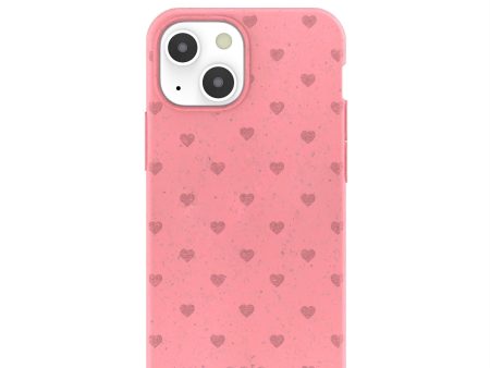 Bubblegum Pink Hearts iPhone 13 Mini Case on Sale