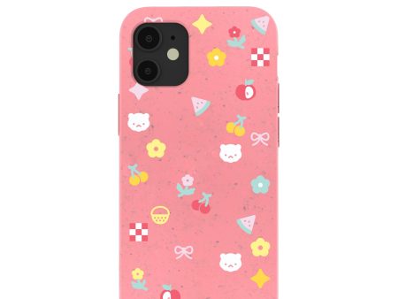 Bubblegum Pink Pretty Picnic iPhone 12 Mini Case For Cheap