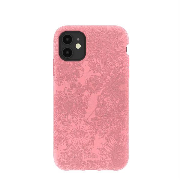 Bubblegum Pink Flora iPhone 11 Case Cheap