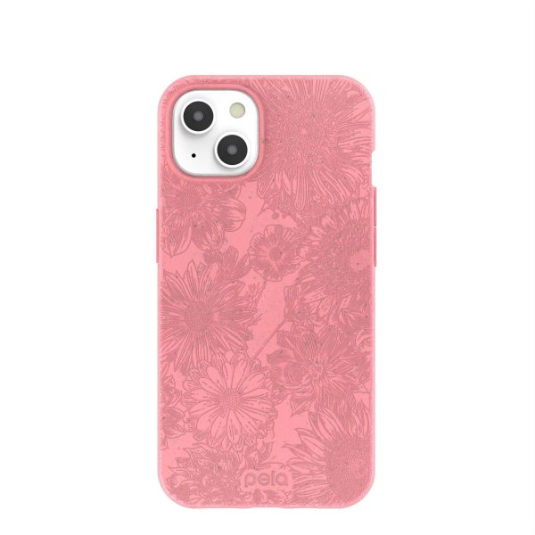 Bubblegum Pink Flora iPhone 13 Case For Discount