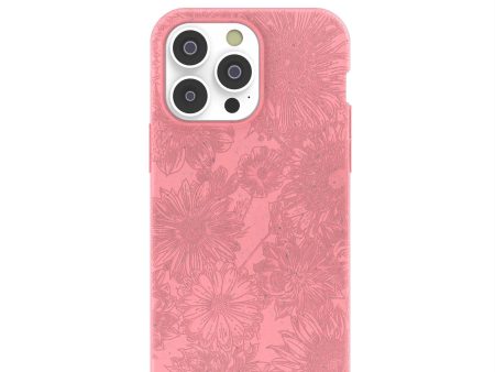 Bubblegum Pink Flora iPhone 14 Pro Max Case For Discount