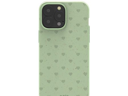 Sage Green Hearts iPhone 13 Pro Max Case Online now