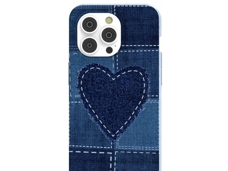 Powder Blue Denim Heart iPhone 14 Pro Case Online