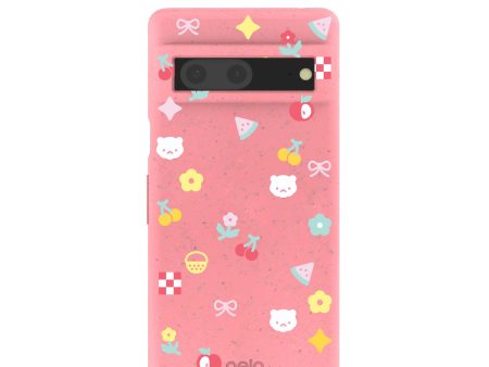 Bubblegum Pink Pretty Picnic Google Pixel 7 Case Cheap