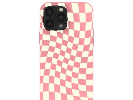 Bubblegum Pink Warped Checkers iPhone 13 Pro Max Case Fashion