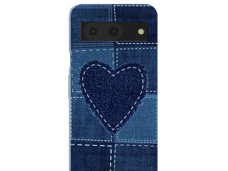 Powder Blue Denim Heart Google Pixel 8 Case Online now