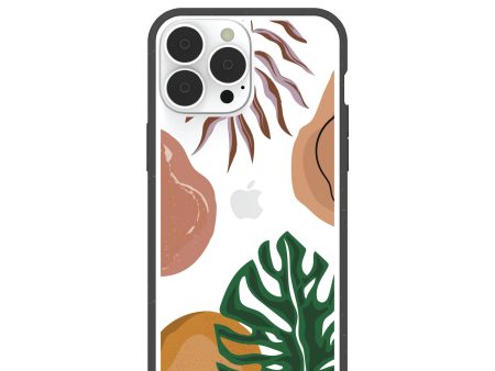 Clear Abstract Botanics iPhone 13 Pro Max Case With Black Ridge For Sale