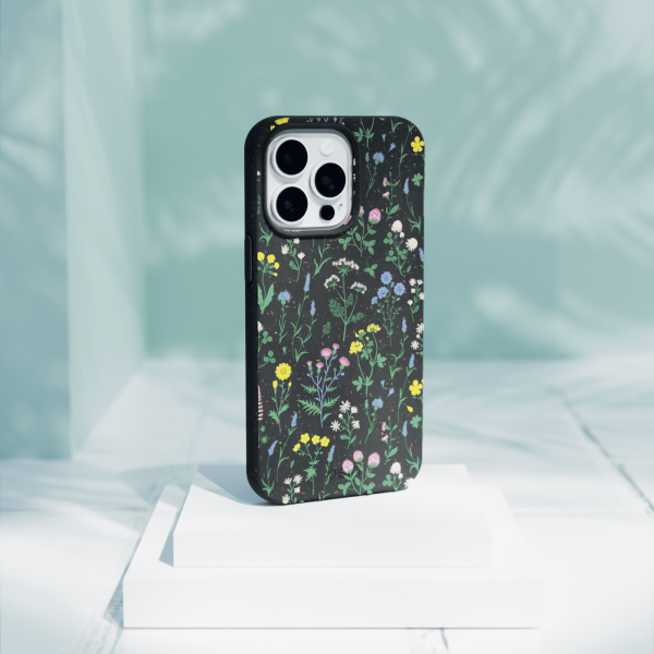 Black Shadow Blooms iPhone 14 Plus Case Online now