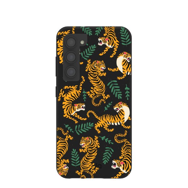 Black Playful Tigers Samsung Galaxy S23 Case Online Hot Sale