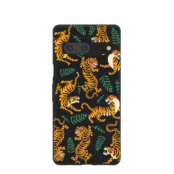 Black Playful Tigers Google Pixel 7 Case Online