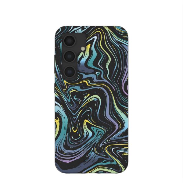 Black Space Waves Samsung Galaxy S24 Case Online Hot Sale