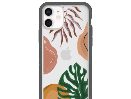 Clear Abstract Botanics iPhone 12 Mini Case With Black Ridge Supply