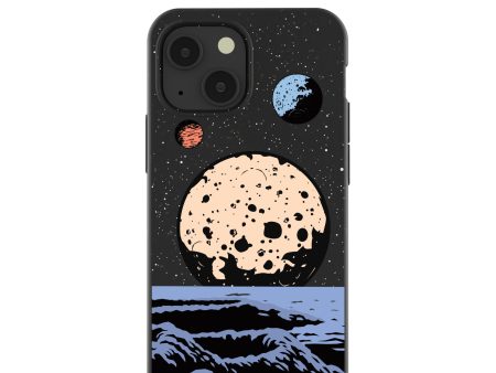 Black Retro Moon iPhone 13 Mini Case Online Sale