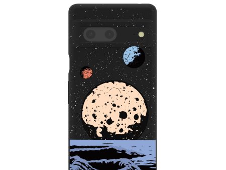 Black Retro Moon Google Pixel 7 Case Hot on Sale