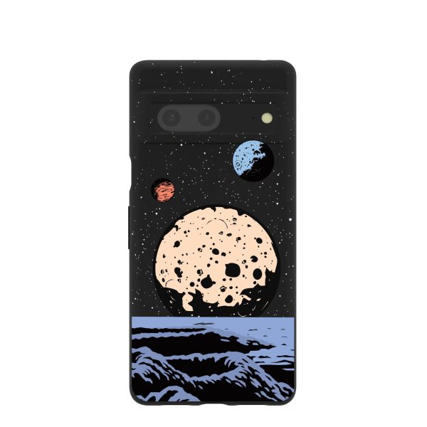 Black Retro Moon Google Pixel 7 Case Hot on Sale