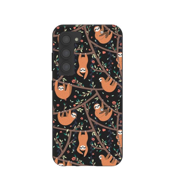 Black Jungle Sloths Samsung Galaxy S23 Case Cheap