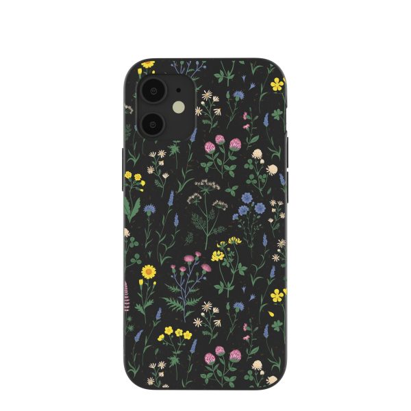 Black Shadow Blooms iPhone 12 Mini Case For Cheap