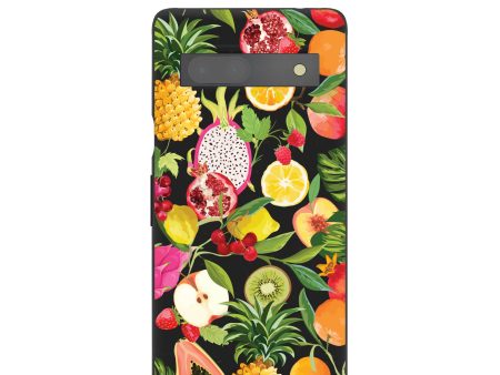 Black Tutti Frutti Google Pixel 7a Case on Sale