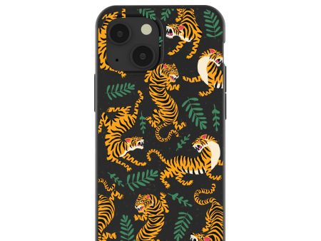 Black Playful Tigers iPhone 13 Mini Case Hot on Sale