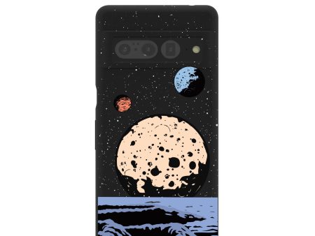 Black Retro Moon Google Pixel 7 Pro Case Online