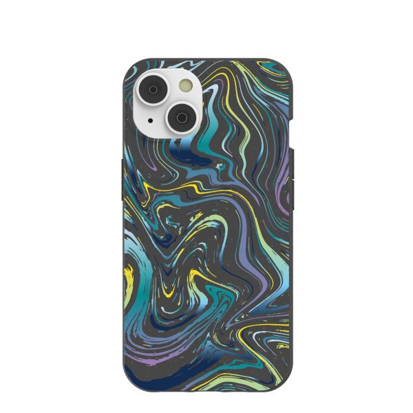 Black Space Waves iPhone 14 Case Hot on Sale