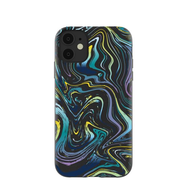 Black Space Waves iPhone 11 Case Cheap