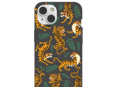 Black Playful Tigers iPhone 14 Case For Sale