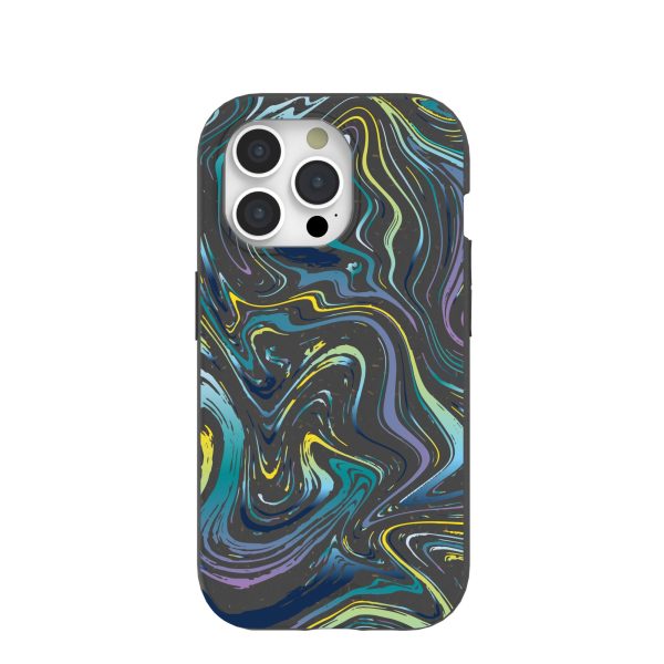 Black Space Waves iPhone 15 Pro Case Online now