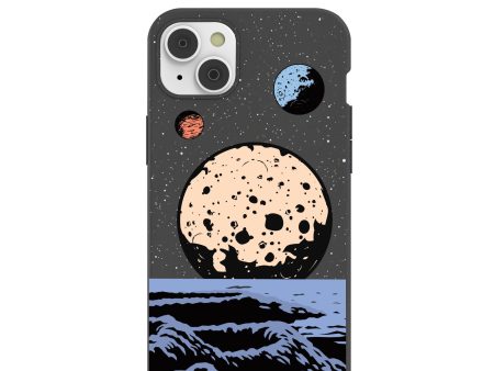 Black Retro Moon iPhone 14 Plus Case Sale