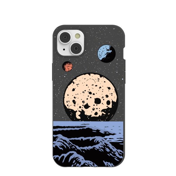 Black Retro Moon iPhone 14 Plus Case Sale