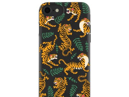 Black Playful Tigers iPhone 6 6s 7 8 SE Case For Discount