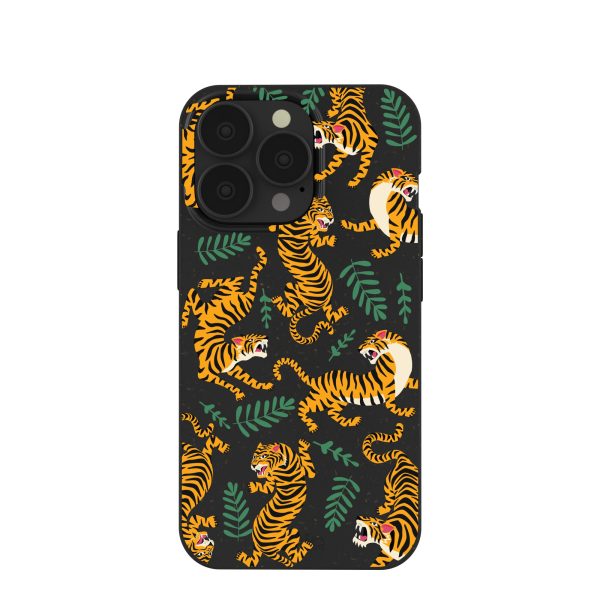 Black Playful Tigers iPhone 13 Pro Case For Sale