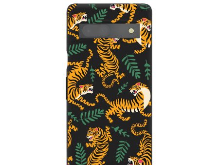 Black Playful Tigers Google Pixel 7a Case Online now