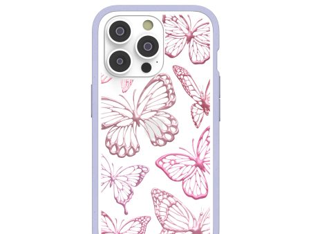 Clear Butterfly Effect iPhone 14 Pro Case With Lavender Ridge Fashion