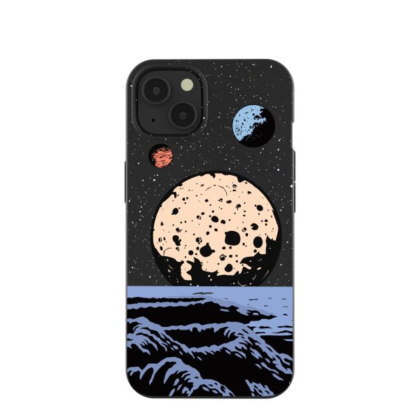 Black Retro Moon iPhone 13 Case For Discount