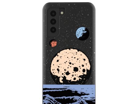 Black Retro Moon Samsung Galaxy S21 Case Online now