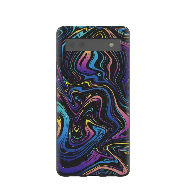 Black Galaxy Swirls Google Pixel 6a Case For Cheap